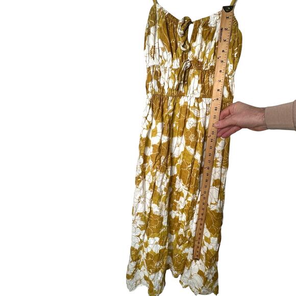 NEW! Revolve x Faithful The Brand 6 Francesca Midi Dress 100% LINEN Dark Yellow - Picture 6 of 8